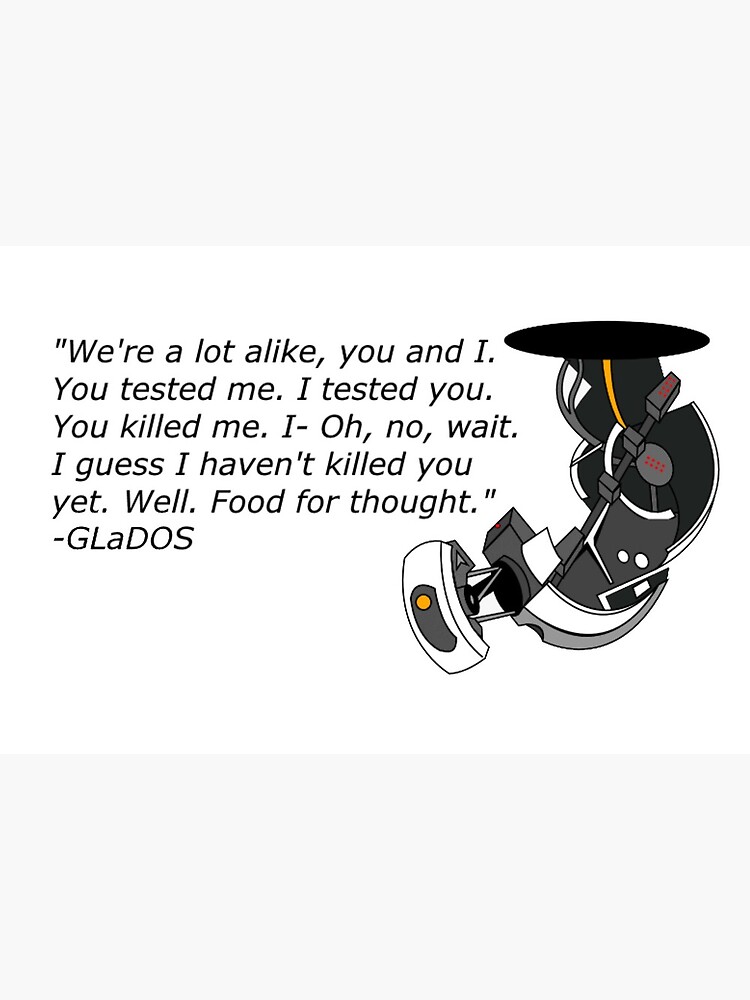 Portal 2 Glados Quotes Portal Glados Quote" Art Board Print By Phirefox | Redbubble