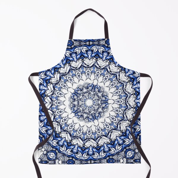 Item preview, Dark blue flowers mandala designed and sold by MandalaFlowerArt.