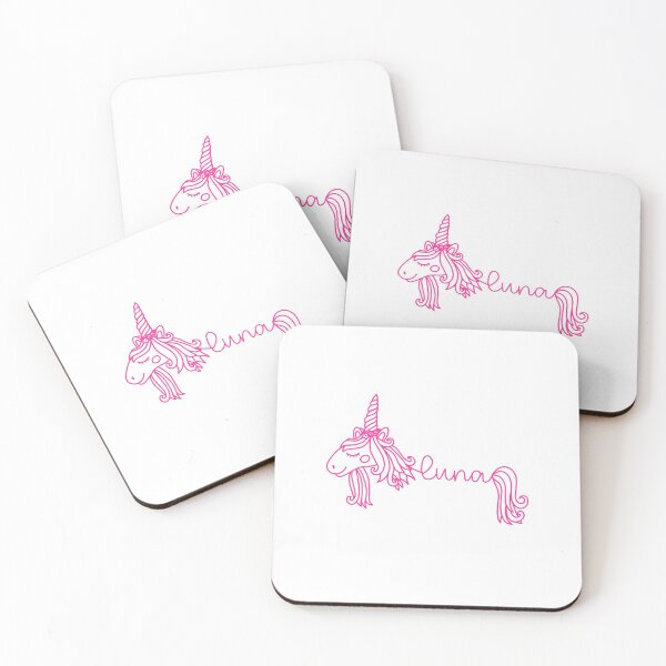 Item preview, Luna Pink Unicorn Personalized Girl Name designed and sold by JaneApril.