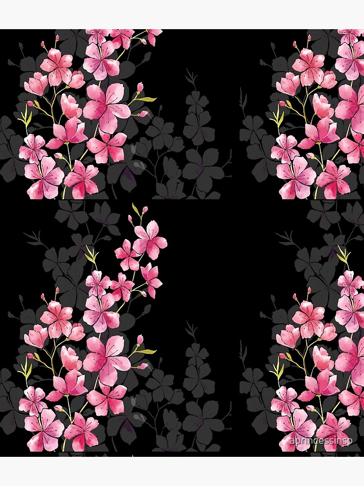 Cherry Blossoms on Black Tote Bag for Sale by aprincessinsp