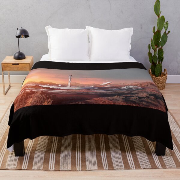 Item preview, station on Mars surface, first martian colony in desert landscape on the red planet designed and sold by DottedYeti.