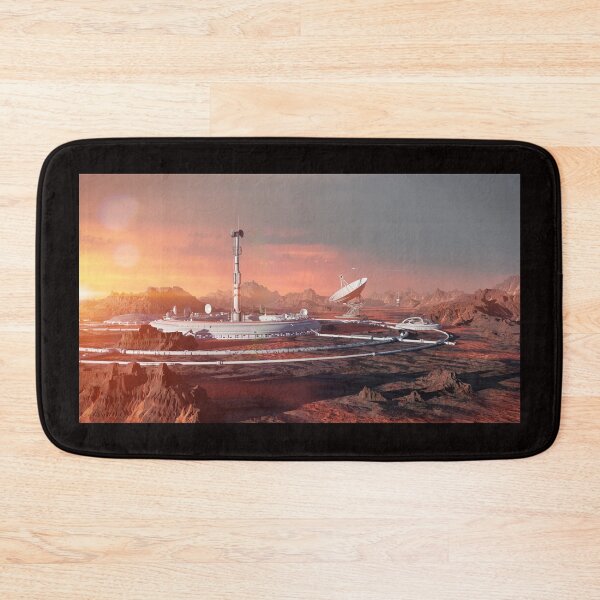 Item preview, station on Mars surface, first martian colony in desert landscape on the red planet designed and sold by DottedYeti.