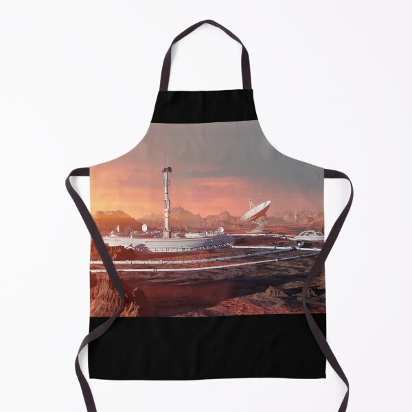 Item preview, station on Mars surface, first martian colony in desert landscape on the red planet designed and sold by DottedYeti.