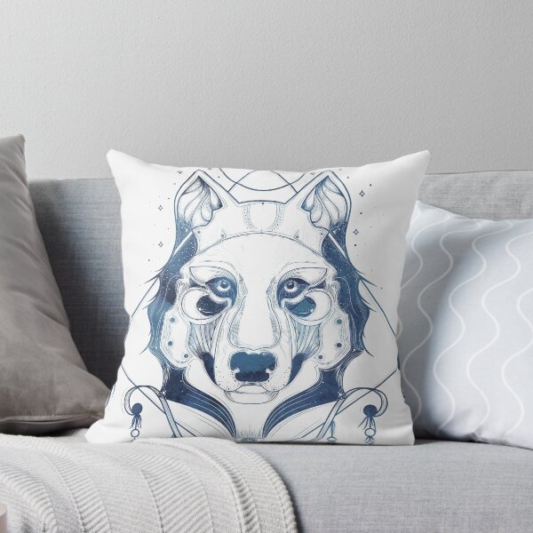 Item preview, Diseño geométrico azul acuarela lobo designed and sold by TheFireStapler.