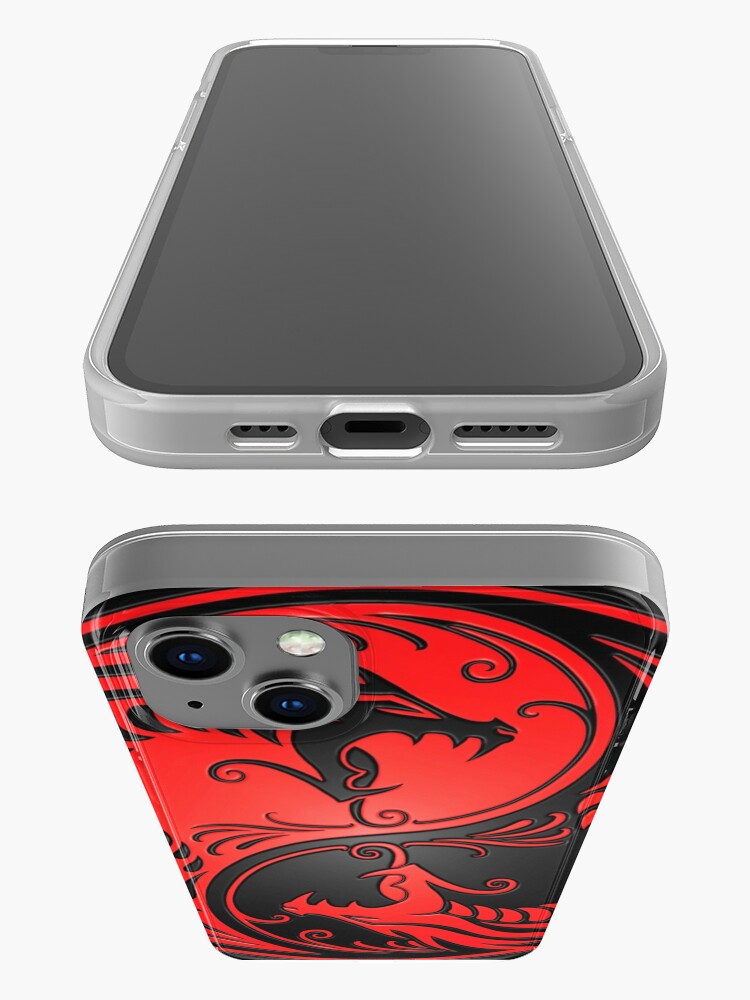 Disover Yin Yang Dragons Red and Black iPhone Case