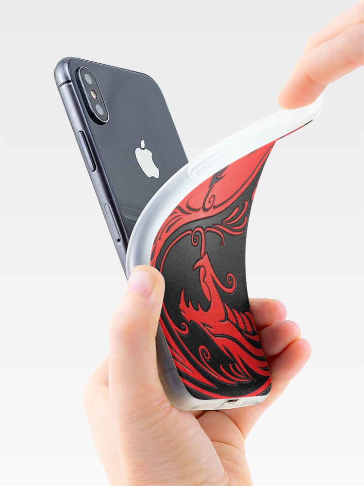 Discover Yin Yang Dragons Red and Black iPhone Case