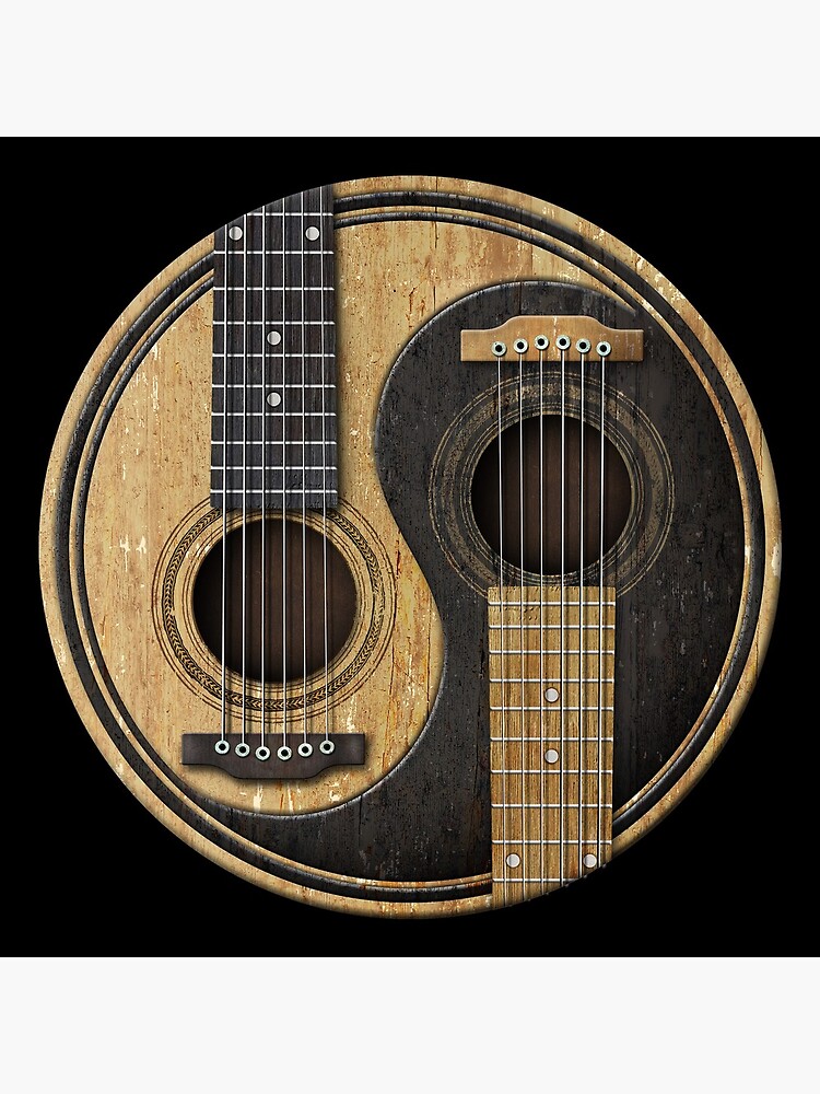 Old and Worn Acoustic Guitars Yin Yang by JeffBartels