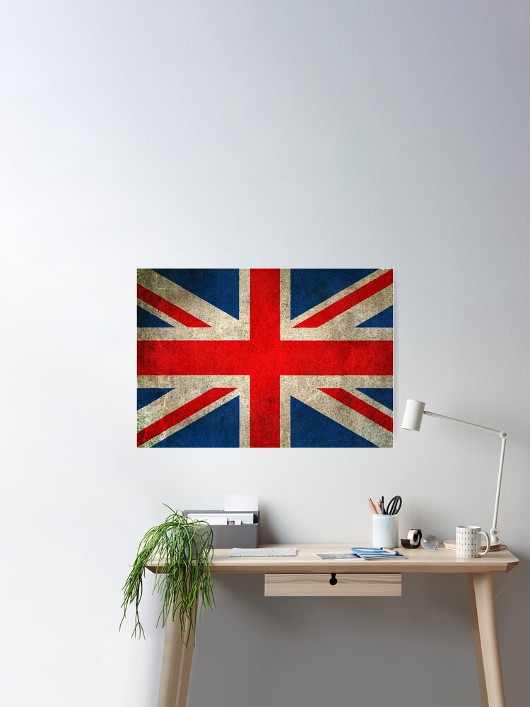 Old and Worn Distressed Vintage Union Jack Flag Poster for Sale by jeff  bartels