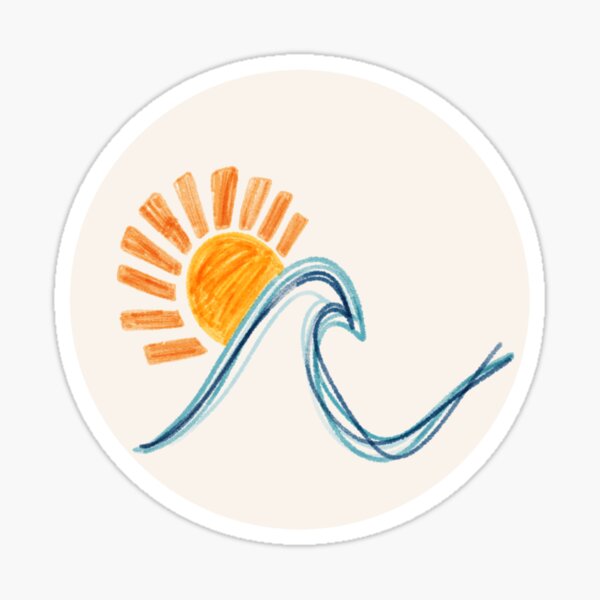 Item preview, sun & wave sticker designed and sold by maemaedunn.