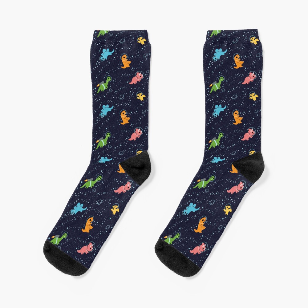 Dinosaurs In Space Pattern Socks
