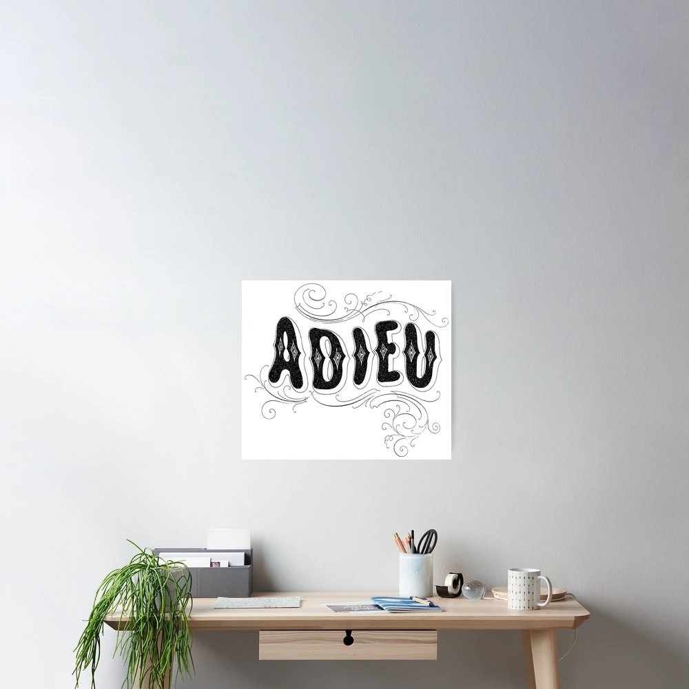 Adieu! French Goodbye In Spooky Antique Lettering