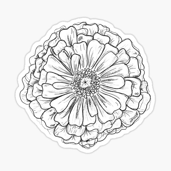 zinnia doodle Sticker