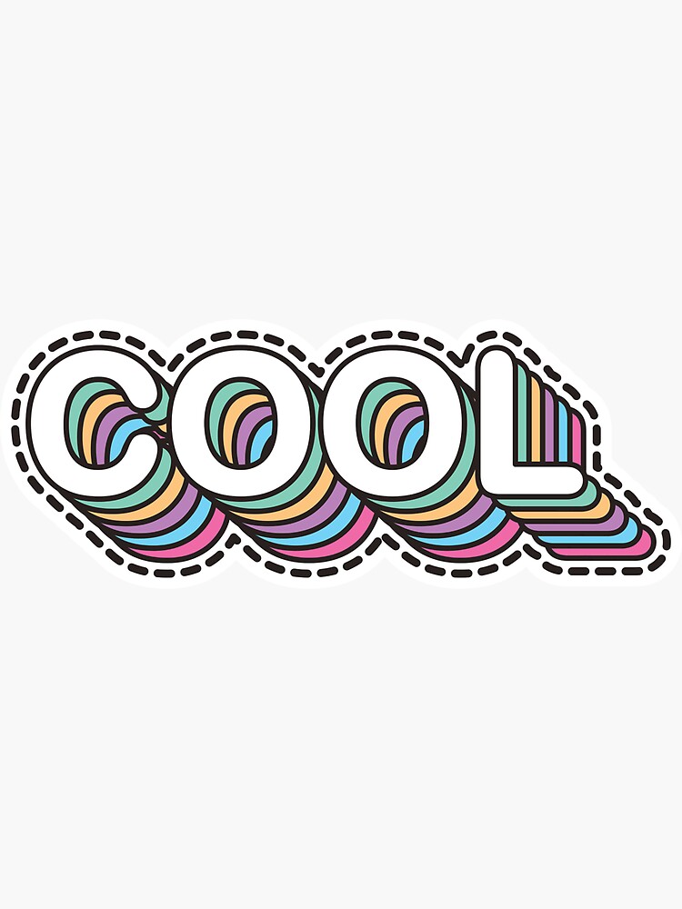 "funky colorful cool word" Sticker for Sale by designerasma Redbubble