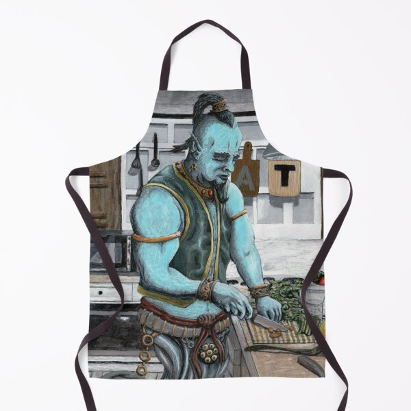 Item preview, Genie Cooking Kitchen Magic Fantasy Art Image designed and sold by HelmsArt.