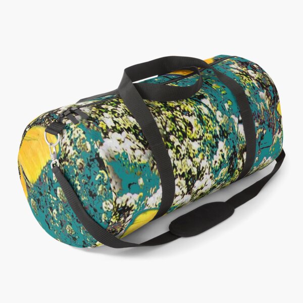 Item preview, YELLOW BUTTERFLIES TEAL GARDEN ART designed and sold by sharlesart.