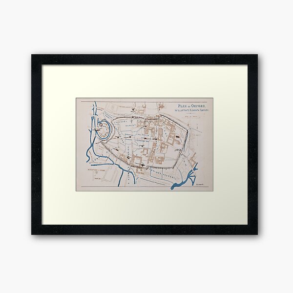 Item preview, Vintage Map of Oxford England (1871) designed and sold by BravuraMedia.