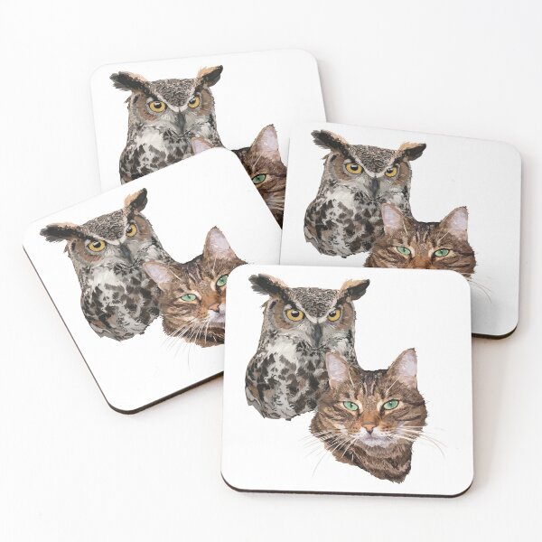 Item preview, Cat and owl designed and sold by obscurite.