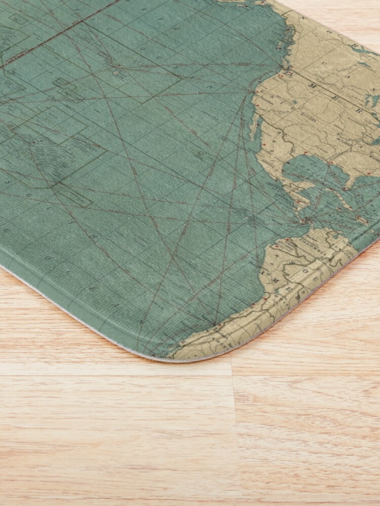 Alternate view of Vintage Map of the Pacific Ocean (1924) Bath Mat