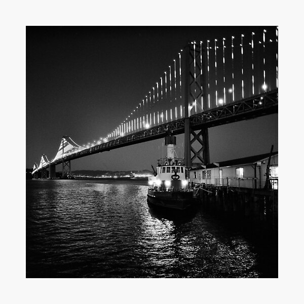 Bay Bridge illuminated by the Bay Lights Project Photographic Print