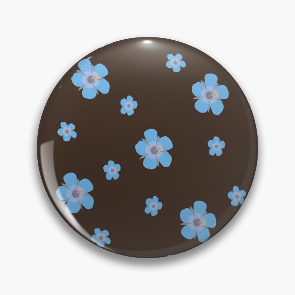 Item preview, Light Blue Flower Petals Pattern Dark Brown Background designed and sold by AmbroseAnn.