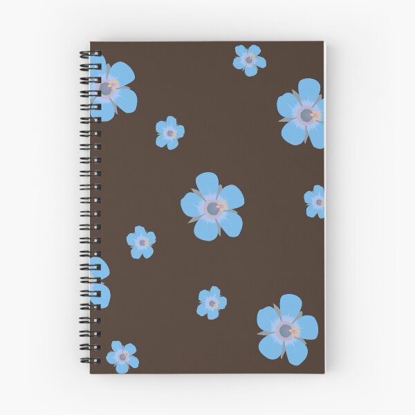 Item preview, Light Blue Flower Petals Pattern Dark Brown Background designed and sold by AmbroseAnn.