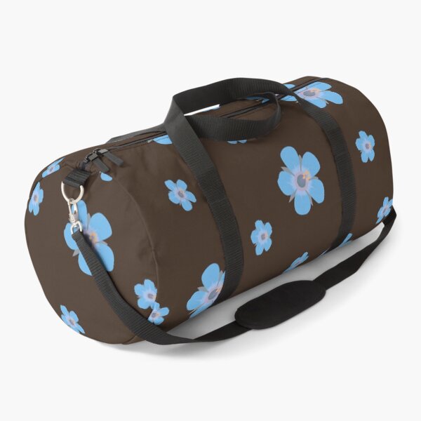 Item preview, Light Blue Flower Petals Pattern Dark Brown Background designed and sold by AmbroseAnn.