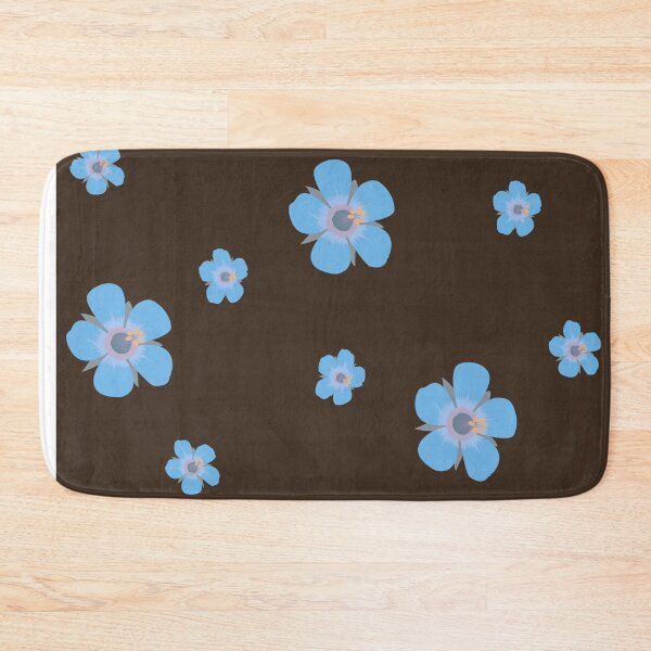 Item preview, Light Blue Flower Petals Pattern Dark Brown Background designed and sold by AmbroseAnn.