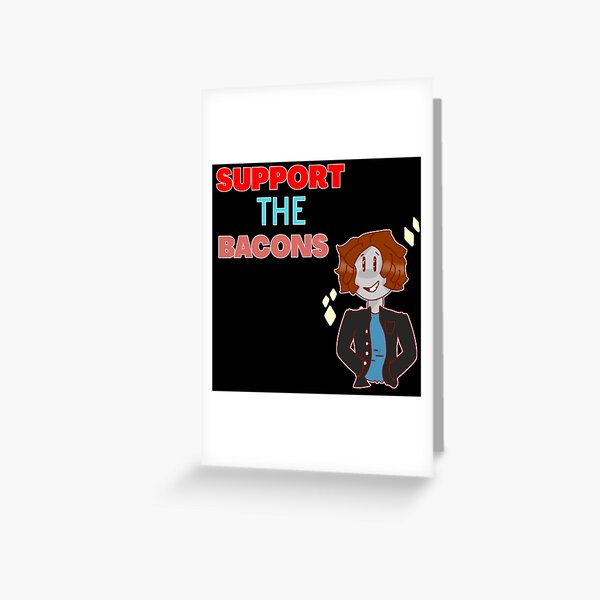 Bacon Hair Greeting Cards Redbubble - red hair ricky roblox