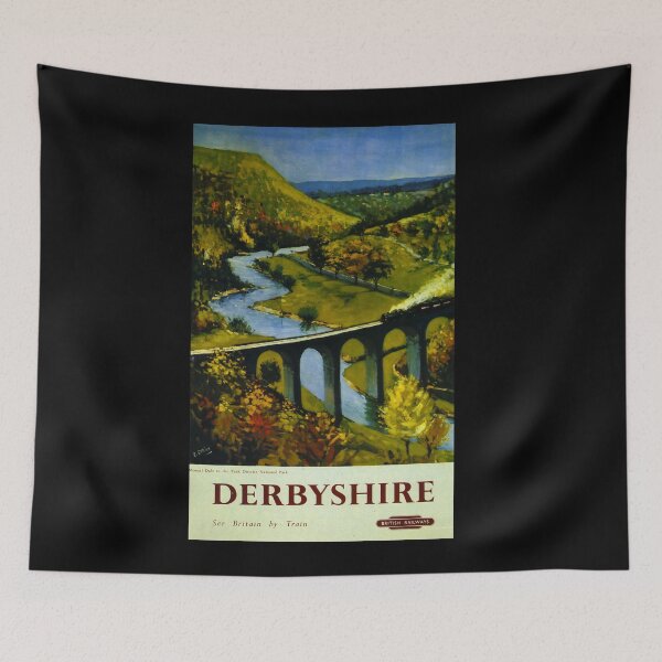 Item preview, Railway Poster Derbyshire designed and sold by stickart-marek.