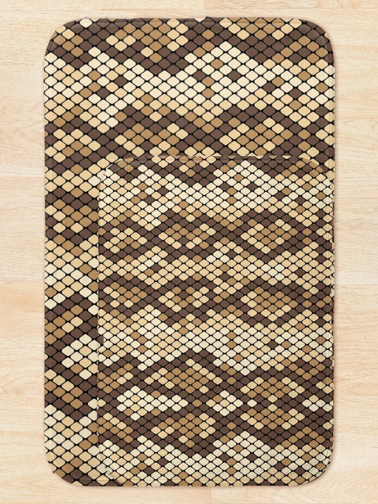 Thumbnail 5 of 6, Bath Mat, Diamondback Rattle Snake Skin Pattern designed and sold by Foxicopter.
