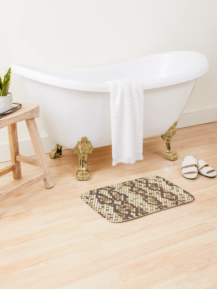 Thumbnail 2 of 6, Bath Mat, Diamondback Rattle Snake Skin Pattern designed and sold by Foxicopter.