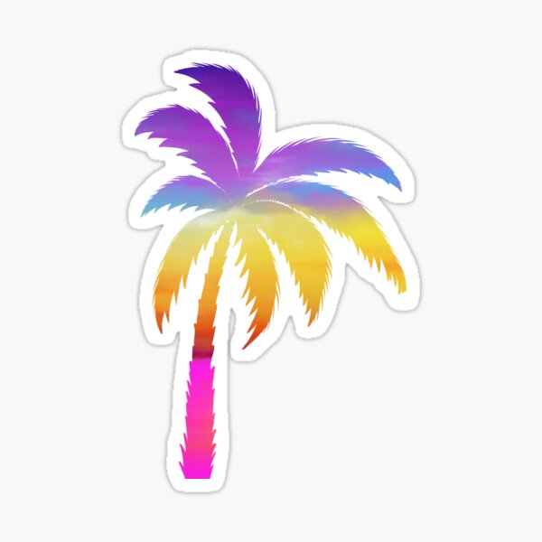 Rainbow Palm Glossy Sticker