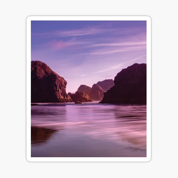 Sunset and Seastacks at Cape Sebastian in Oregon USA Sticker