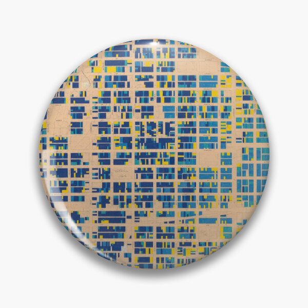 Item preview, 1954 building age map of Grandview-Woodlands in blue and gold designed and sold by FOVCA.