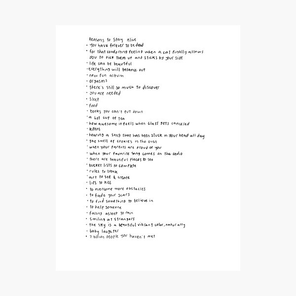 Item preview, Matthew Gray Gubler List of Reasons to Live designed and sold by emmy107.
