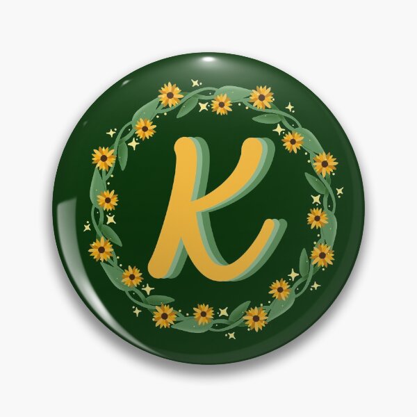 Item preview, K Monogram Sunflower Wreath designed and sold by lulubeeart.