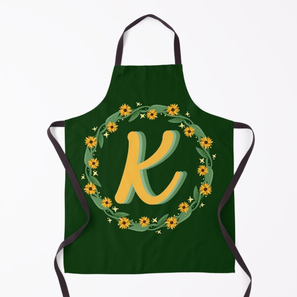 Item preview, K Monogram Sunflower Wreath designed and sold by lulubeeart.