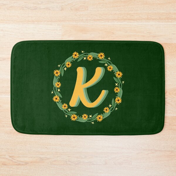 Item preview, K Monogram Sunflower Wreath designed and sold by lulubeeart.