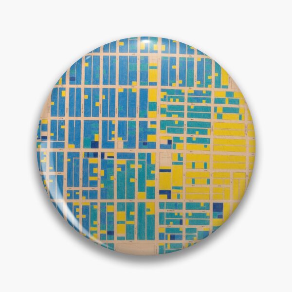 Item preview, 1954 building age map (Maple Street to Oak Street and 41st Avenue to 57th Avenue) in blue and gold designed and sold by FOVCA.