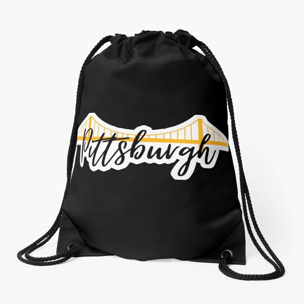 Pittsburgh Bridge City Pride Black Drawstring Bag