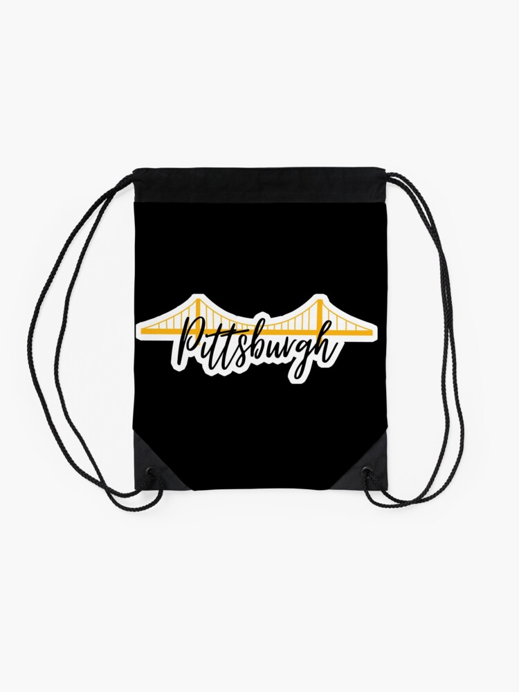Alternate view of Pittsburgh Bridge City Pride Black Drawstring Bag