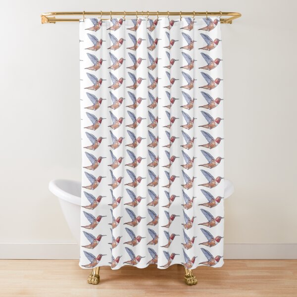 Rufous Hummingbird painting - no background Shower Curtain