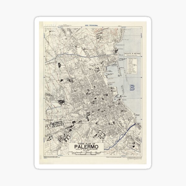 Item preview, Vintage Map of Palermo Italy (1943) designed and sold by BravuraMedia.