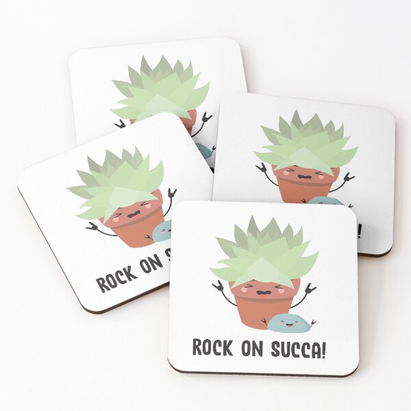 Item preview, Kawaii Inspired Succulent, Rock On Succa! Funny Plant Pun! designed and sold by AlwaysGrowing.