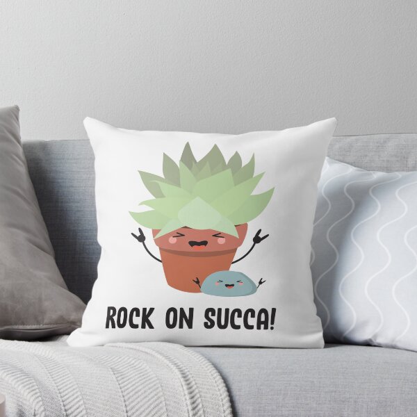 Item preview, Kawaii Inspired Succulent, Rock On Succa! Funny Plant Pun! designed and sold by AlwaysGrowing.
