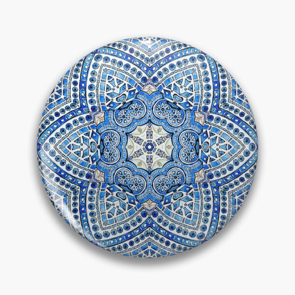 Item preview, blue flowers designed and sold by MandalaFlowerArt.
