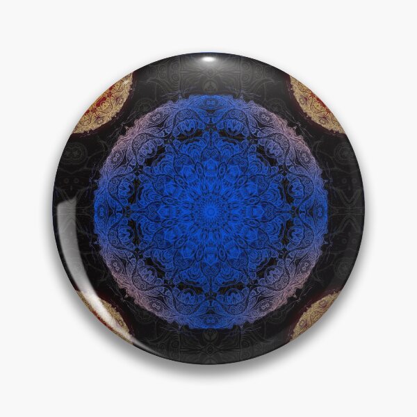 Item preview, Dark blue and orange mandala designed and sold by MandalaFlowerArt.