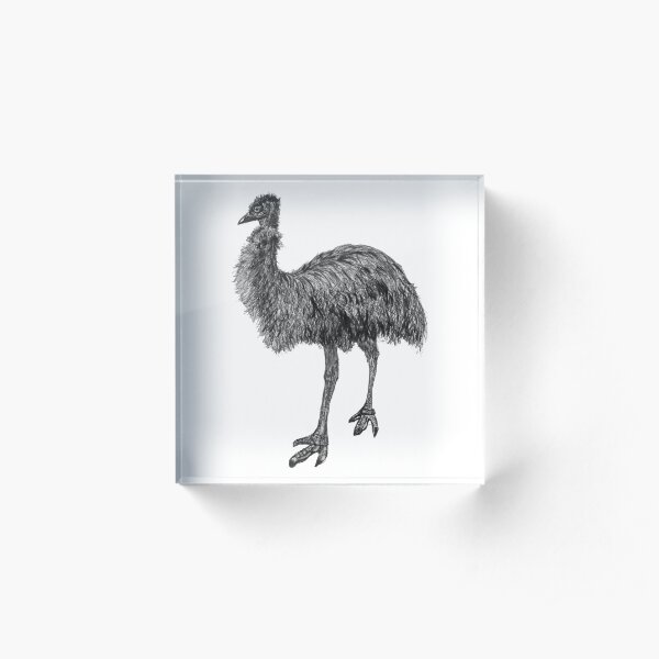 Fluffy the Emu Acrylic Block