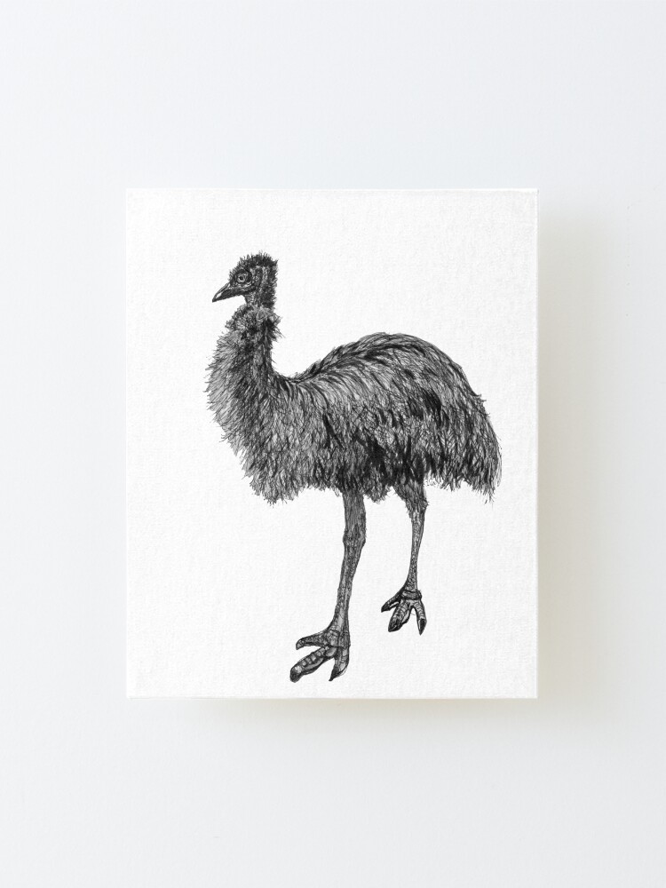 Alternate view of Fluffy the Emu Mounted Print