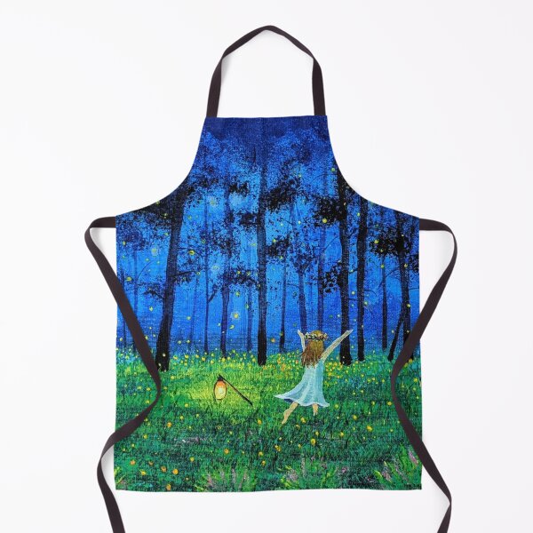 Item preview, Fireflies in forest and a little girl designed and sold by StarlightTales.
